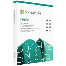 Microsoft 365 Family (6 x, 1 J.) von Microsoft
