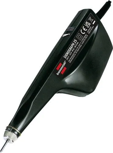 Brennenstuhl Signograph 25 Watt Graviergerät - Gravurwerkzeug mit umfangreichem Zubehör, ideal für präzise Gravuren auf Metall, Glas und Holz. Leichter Gravierer mit 1,8 m Kabel für flexibles Arbeiten, Made in Germany.