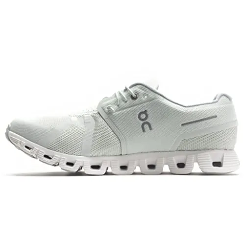 ON CLOUD 5 Herrenschuhe - Weiße Sportschuhe für Freizeit und Lauf - Laufschuhe mit vergrößerter Zwischensohle für weichere Landungen, Speed-Lacing für optimalen Komfort und 100% recyceltem Obermaterial. Ideal für umweltbewusste Sportler.