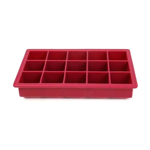 Jata Hogar HACC4540 Eiswürfelform aus Silikon, große Eiswürfelform mit Deckel, 3 x 3 cm, stapelbar, auslaufsicher, für Backofen, Mikrowelle, Spülmaschine