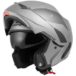 Bogotto V280 Klapphelm, silber, Größe XS für Männer - Motorradhelm mit thermoplastischer Schale, kratzfestem Visier und integriertem Sonnenvisier für optimalen Komfort und Sicherheit auf jeder Fahrt.