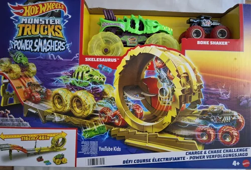 Hot Wheels Monster Trucks Power Smashers Race Chase Challenge