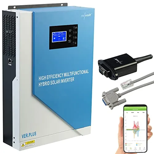 revolt Hybrid Inverter: Off-Grid-Solar-Inverter + WLAN-Modul, 5.500 W, 100 A, MPPT-Laderegler (Solar Hybrid Wechselrichter, Wechselrichter mit Laderegler, Speicher Balkonkraftwerk)