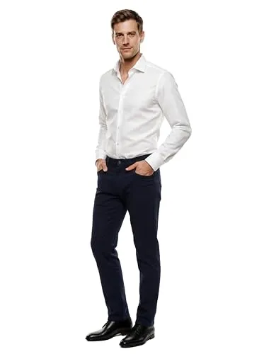 Marvelis Herren Businesshemd Langarm Body-Fit, Einfarbig, Weiß - Herrenhemden in Body-Fit Passform für perfekten Sitz, Pflegeleicht und ideal für den professionellen Look im Büro oder bei besonderen Anlässen.