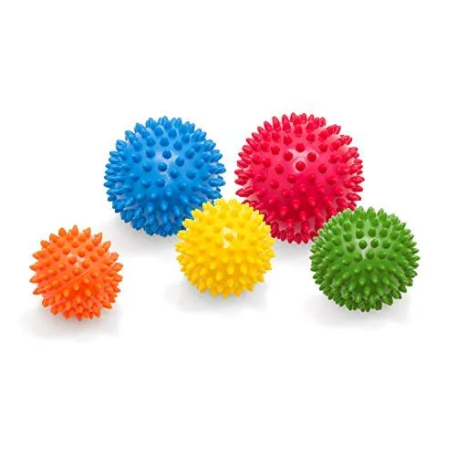 5er PACK | Massageball mit Noppen | Noppenball | Igelball | Arthro Sensorik Ball | Nicht aufgepumpt! Lieferung OHNE Pumpe | Härte kann selbst variiert werden | Durchmesser 6, 7, 8, 9 und 10 cm