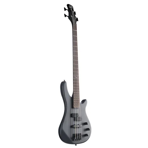 J & D E-Bass Special Bat Mark, 4-Saiter Bass Gitarre - E-Bass für Rocker und Metalheads mit mattschwarzem Finish, ergonomischem Erlekorpus und flexiblen Sounds durch Split-Coil und Single-Coil Tonabnehmer.
