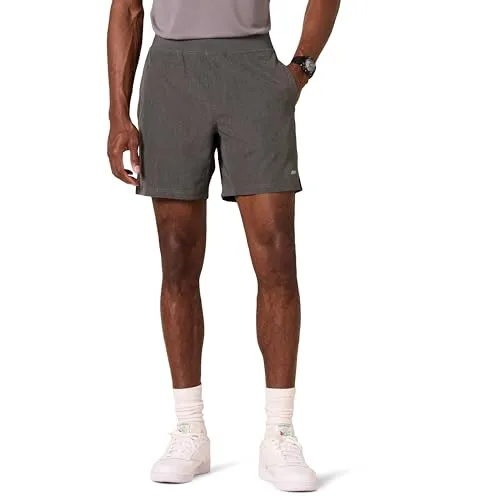 Amazon Essentials Herren Sportliche Funktions-Freizeit-Trainingshose aus Stretchgewebe, 17,8cm, Dunkelgrau Meliert, S