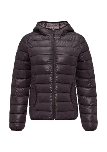 s.Oliver Damen Steppjacke 2147959 mit Kapuze - Funktionsjacke in Lila, leicht wattiert, ideal für Übergangszeiten und bietet optimalen Tragekomfort.