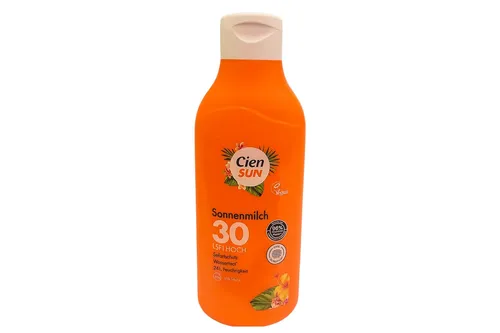 Cien Sun Sonnenmilch LSF 30 - 500ml Vegan & Wasserfest - Veganer Sonnenschutz mit LSF 30, ideal für alle Hauttypen. Perfekt für den Urlaub, bietet zuverlässigen Schutz und ist wasserfest. Genießen Sie die Sonne sorgenfrei!