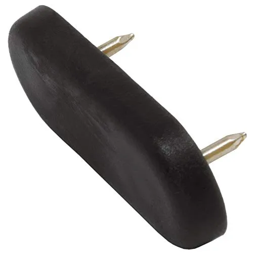 Adsamm® / 16 x Kunststoffgleiter mit 2-Nägel / Schwarz / 18x44 mm / rechteckig / Möbelgleiter mit Nagel / Möbel- und Bodengleiter