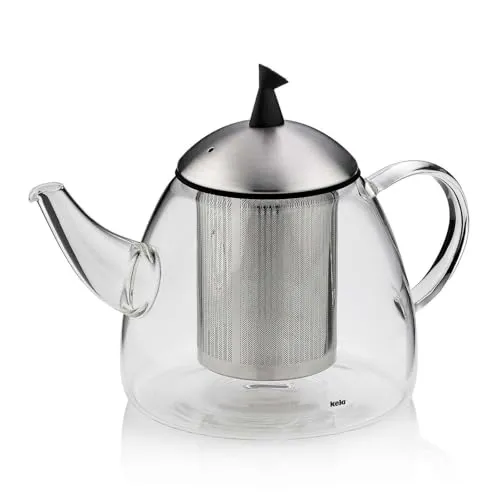 kela 16941 Teekanne Aurora aus Glas mit Edelstahl-Siebeinsatz