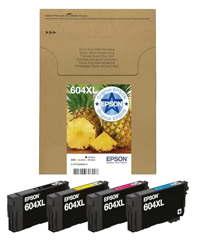 Epson Tinte Multipack 604XL Black/Std. CMY - Druckerverbrauchsmaterial mit 4 Farben (Schwarz, Gelb, Cyan, Magenta) und 16,1 ml Volumen – ideal für gestochen scharfe Ausdrucke.