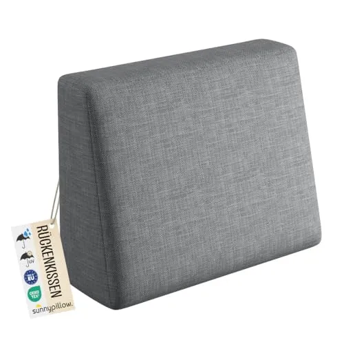 sunnypillow Palettenkissen Grau 60x40x20/10cm - Polster für Stühle & Sessel, UV-beständig und wasserabweisend, ideal für gemütliche Sitz- und Liegemöglichkeiten im Innen- und Außenbereich.