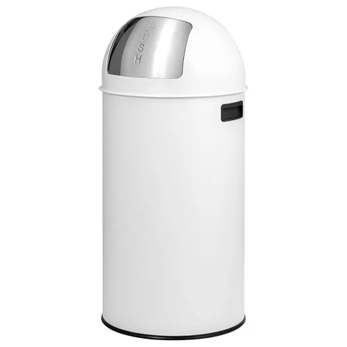 eluno Pushmülleimer 35 Liter aus Stahlblech - Haushaltszubehör mit stilvollem Retro-Design und hygienischer Push-Klappe für einfache Entsorgung. Ideal für Küche, Bad und Büro.