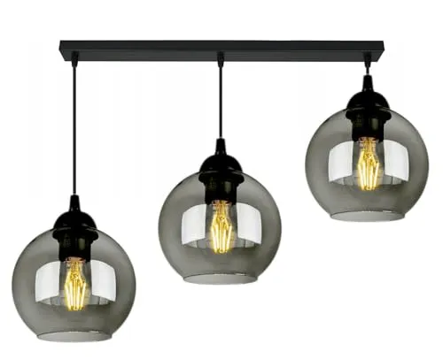 FKL DESIGN Home Deco Deckenlampe Pendellampe Hängelampe Wandlampe Tischlampe Leuchte Pendelleuchte Kugel Schwarz Grau Weiß Lampe aus Serie N100 verschiedene Varianten (BZ3)