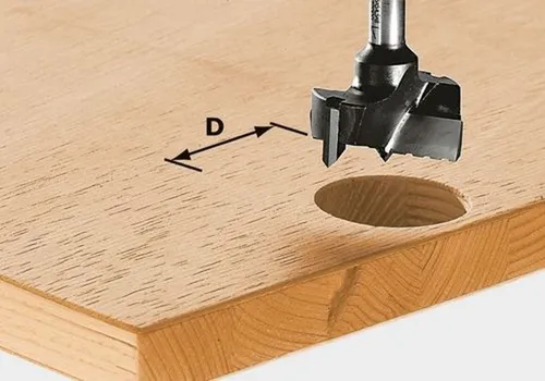 Festool Beschlagbohrer HW Schaft 8 mm - Holzbohrer, span- und drehzahloptimiert für Oberfräsen – perfekt für präzise Bohrungen in Holz.