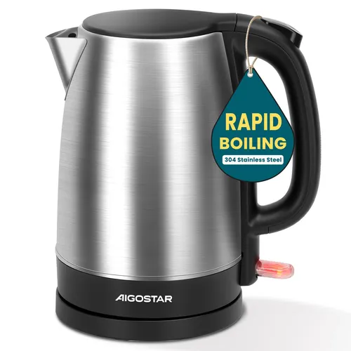 Aigostar Milo Edelstahl Wasserkocher 1,7L in schwarz von Aigostar