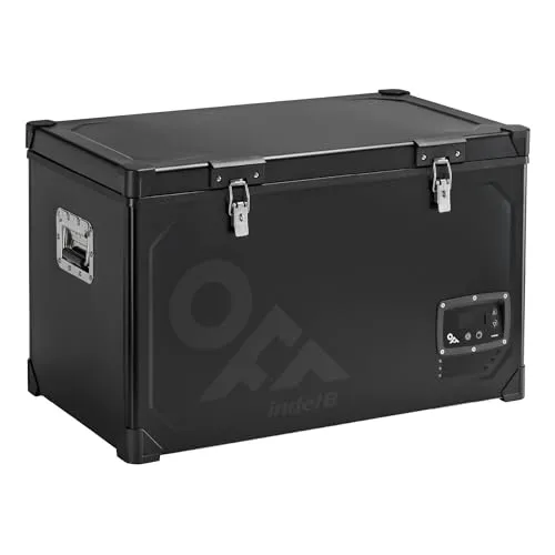 Indel B TB74 Stahl Schwarz Kompressor Kühl- und Gefrierkombination 12/24V