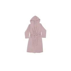 VOSSEN Bademantel Silent - Musselin, rosa/pink - Bademäntel aus hochwertigem Musselin, luftiger Unisex-Kapuzenmantel mit Taschen, atmungsaktiv und anschmiegsam. Ideal für entspannte Momente zuhause.