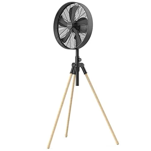 Newlux - Stativ-Ventilator W3050 mit 5 Metallflügeln, höhenverstellbar 120-130 cm, automatische Oszillation 80 Grad und 3 Geschwindigkeiten, klappbarer Stativventilator mit Kupfermotor 50 W (schwarz)
