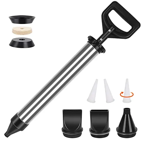 Fugenpistole für Mörtel - Edelstahl Mörtelpumpe mit 4 Düsen - Kartuschenpressen für präzises Verfugen von Bodenfliesen. Hochwertiger Edelstahl und super Saugkraft für müheloses Aufsaugen von Mörtel.