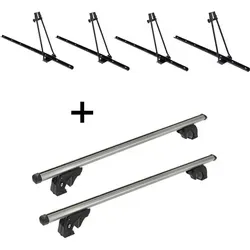 Fahrradträger ORION + Dachträger VDP LION1 für Toyota Rav 4 (XA30) - Gepäckträger-Set für Toyota Rav 4 (5 Türer) 05-12, inklusive 4 Fahrradträger und stabilen Dachträgern. Perfekt für den Transport von bis zu 4 Fahrrädern, leicht zu montieren und für alle Fahrradtypen geeignet.