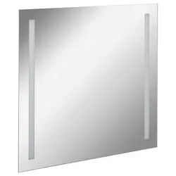 FACKELMANN LED Spiegel linear mit Ambientebeleuchtung - Dekorativer Wandspiegel mit LED-Beleuchtung, sorgt für ein helles und freundliches Badambiente, Maße: 80 x 75 x 2 cm.