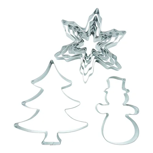 Set Schneeflocke Schneemann Weihnachtsbaum Ausstechform Eiskristall Tanne Deko