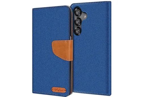 CoolGadget Handyhülle Denim Schutzhülle Flip Case für Samsung Galaxy S25+ 6,7 Zoll, Book Cover Handy Tasche Jeans Hülle für Samsung S25+ Klapphülle
