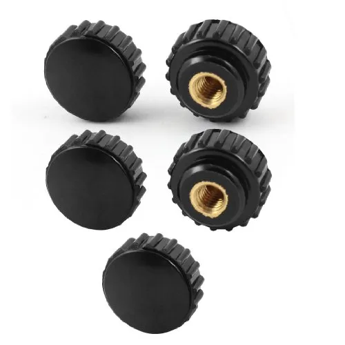 sourcing map Schwarz 0.52 cm Klemmmaß Innengewinde Screw On Type Knobs 5 Stücke de