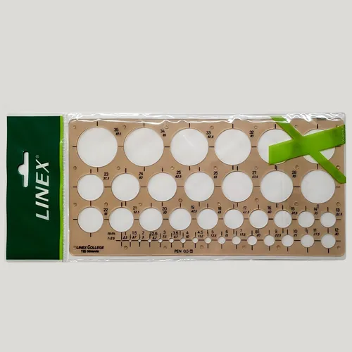 Linex 1116 Kreisschablone, 39 Kreise von 1-35 mm, Tusche , Fineliner 0,5 mm