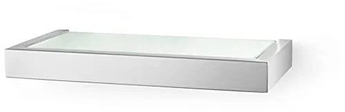 Zack 40383 LINEA Badablage 25 cm: Elegante Ablage für Ihr Bad - Duschkörbe & Duschablagen aus 18/10 Edelstahl, matt gebürstet, mit satiniertem Glas – ideal für stilvolle Ordnung im Bad.