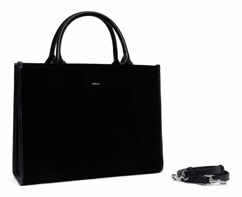 Replay Shoulder Bag Black - Damen-Schultertaschen, ideal für den schnellen Einkauf und mit auffälligem REPLAY Logo für einen stylishen Look.
