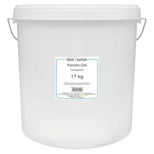 Kerzen-Gel transparent 17kg - Gelwachs zum Kerzen gießen - Kerzenwachs, ideal für kreative DIY-Projekte und die Herstellung von individuellen Gelkerzen.