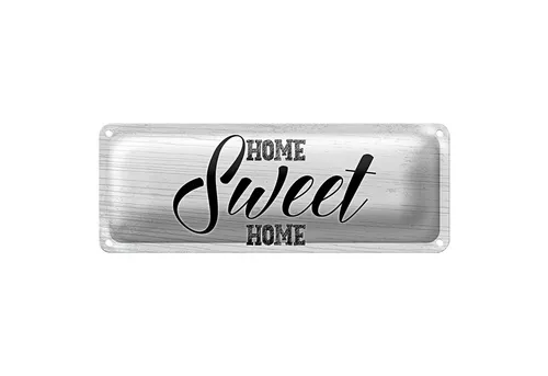 Roomando Metallschild Blechschild Spruch Home Sweet Home 27x10cm Dekoration
