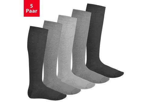 Footstar Langsocken EVERYDAY! 5 PAAR Damen & Herren Kniestrümpfe Lange Socken kniehoch