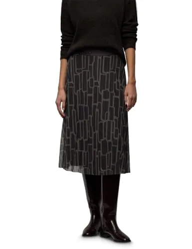 Damen Mesh Plissée Rock mit Print von Street One