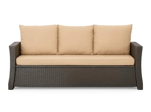 Setgarden® Bankauflage - Outdoor sitzkissen für Gartenbank für polyrattan- Polster Auflage Outdoor - Bankpolster Auflage für Hollywoodschaukel Rattan Sitzbank (Beige, 150x60x50cm)