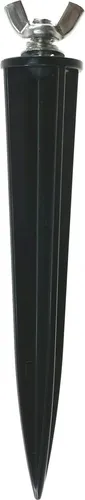 Erdspieß aus schwarzem Kunststoff