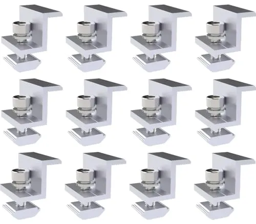Kellegour 12Stück Solarmodul Halterung Endklemme,Solarpanel Halterung Endklemme,Befestigung Solarmodul,Solar Endklemme Verstellbare,für Dächer,Boote,Wände,Wohnmobile(30mm)