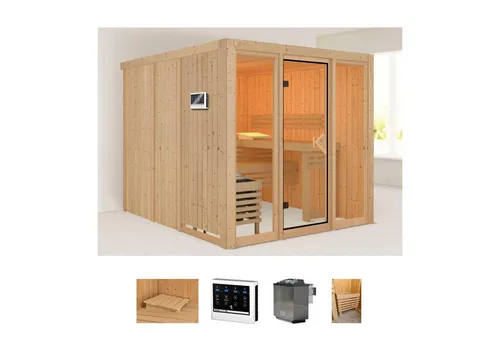 welltime Sauna Artja 216x234 cm mit 9 kW Ofen