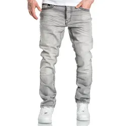 Amaci&Sons Stretch-Jeans Raleigh Regular Slim grau W30/L30 - Vielseitige Stretch-Jeans für Business und Casual. Hergestellt aus 98,5% Baumwolle und 1,5% Elasthan, bieten sie perfekten Tragekomfort und Pflegeleichtigkeit.