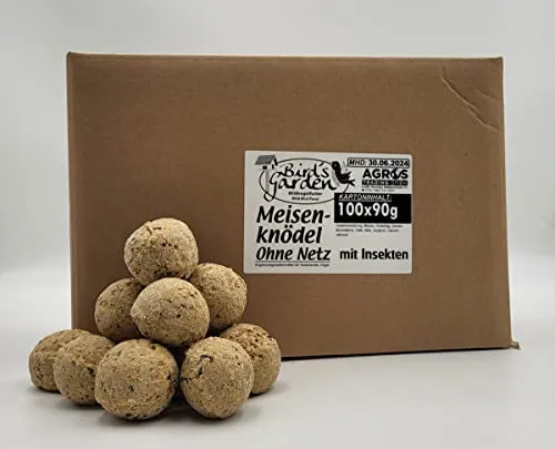 100x 90g Meisenknödel mit Insekten - Hochwertiges Vogelfutter - Ideal für die ganzjährige Fütterung von Wildvögeln, reich an Insekten für eine ausgewogene Ernährung.