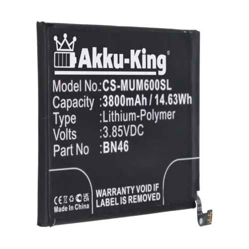 Akku kompatibel mit Xiaomi BN46 - Li-Polymer 3800mAh - für Redmi Note 6, Note 8, Note 8T