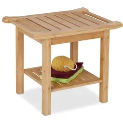 Badhocker Duschhocker Bambusbank - Leichte Sitzbank für Ihr Badezimmer - Hocker aus hochwertigem Bambus, ideal für die Dusche oder als Blumenhocker. Mit einer Höhe von 45 cm und einem Gewicht von nur 5,53 kg ist er praktisch und stilvoll.