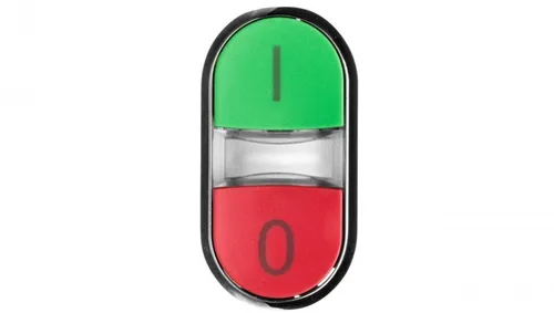 Przycisk podwójny podświetlany 22mm metal zielony /I/ czerwony /O/ przyciski pła