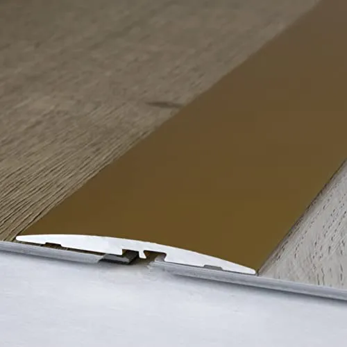 PROVISTON | Übergangsprofil | Aluminium eloxiert | Goldfarbig | Breite 58 mm | Höhe 4 mm | Länge 1000 mm | Selbstklebend | Übergangsschiene | Übergangsleiste | Bodenprofil | Abdeckleiste | 1 Stück