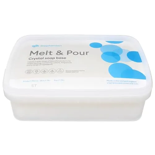 Rohseife zum Seifengießen Transparent 1kg - Seifenherstellung: Hochwertige, transparente Seifenbasis, perfekt zum einfachen Schmelzen und Gestalten individueller Seifenstücke.