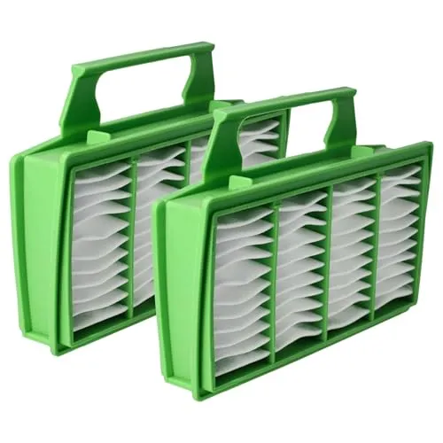vhbw 2x Mikro-Hygienefilter kompatibel mit Sebo Airbelt K1, K Series Staubsauger - Luftfilter, Grün, Rechteckig
