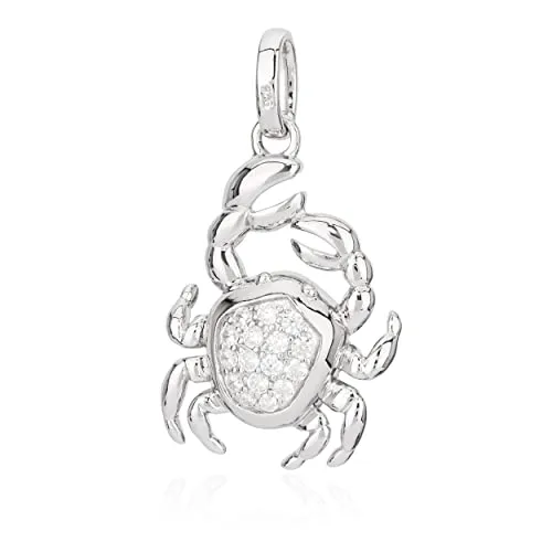 NKlaus Kettenanhänger Sternzeichen Krebs 925 Silber Zirkonia Weiß Horoskop Zodiak 11280